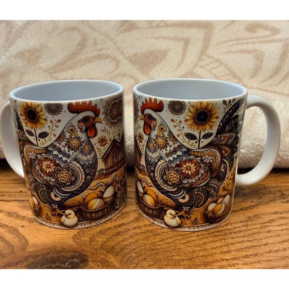 Two Ceramic coffee mug illustrations by fancy that design house and company. New